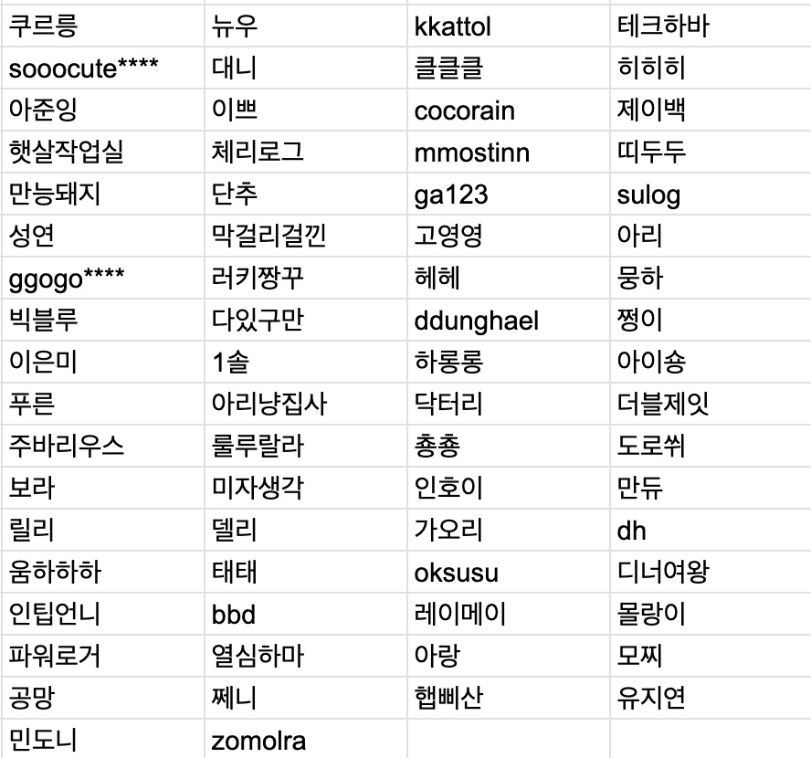 10월 당첨자